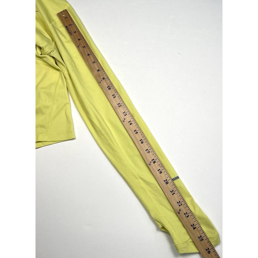 NIKE Running Womens MEDIUM Yellow Dri-Fit 1/4-Zip Fitted Long Sleeve PULLOVER - Picture 6 of 9